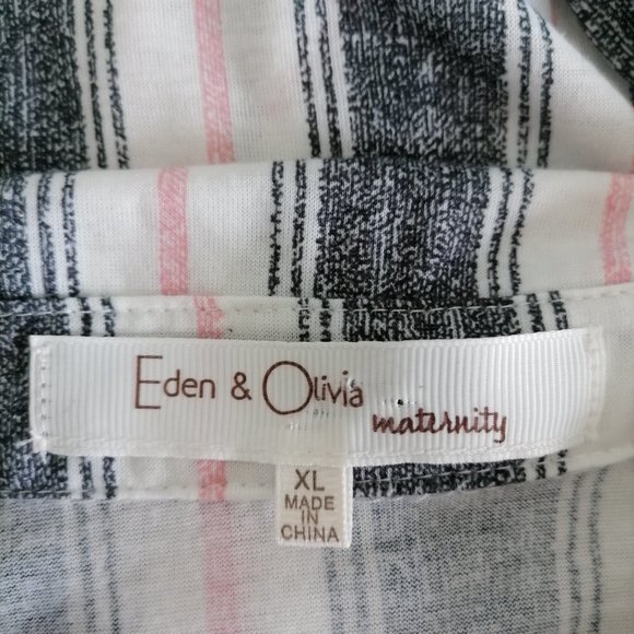 Eden & Olivia Maternity Womens Multicolor Roll Tab Sleeve Blouse Top Size XL - Picture 6 of 8